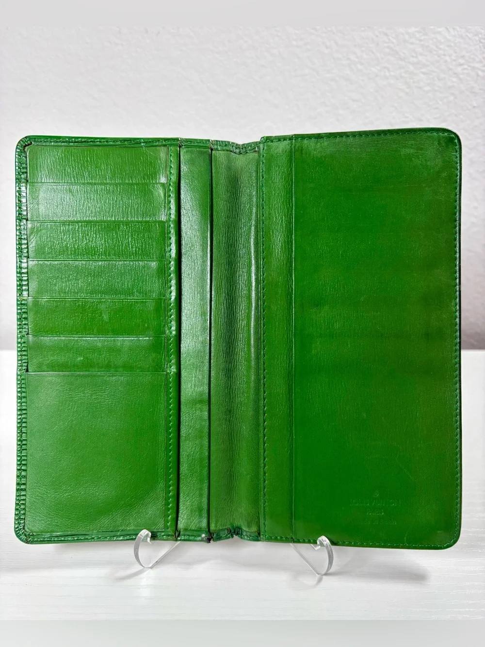 Louis Vuitton Borneo Green Epi Leather Long Bifold / Agenda Wallet